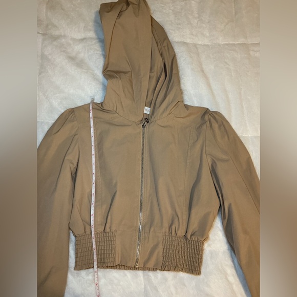 Meshki Tan Cropped Zip-Up Hoodie - Picture 7 of 9